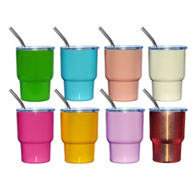 Mini tumbler skuddglass med rustfritt stål halm
