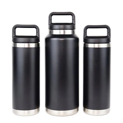 Rustfritt stål vannflaske med rustfritt stål med håndtak lokk